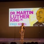 Darrell Kinsel emcees at the Kelly Strayhorn Theater for East Liberty Celebrates MLK 2015.