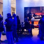 Guests mingle in the Warhol lobby at Startup Drinks Pittsburgh