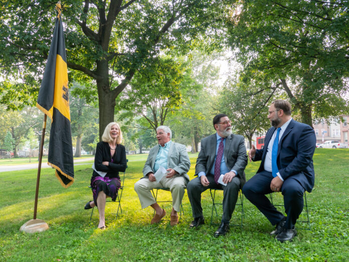 Public officials talking about Allegheny Commons